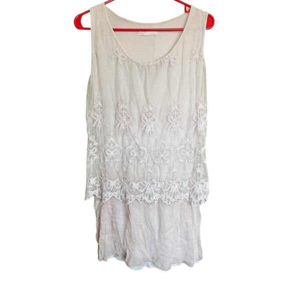 Made In Italy Dress Silk Blend Lace Gauze Lavender Whimsifairy Romantic Ethereal - Picture 1 of 6